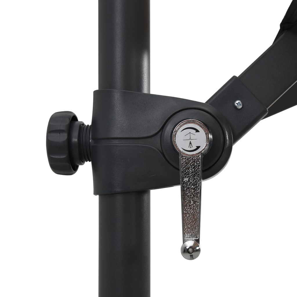 Hængeparasol med led-lys og stålstang - sort, 250 x 250 cm, 1 - number 7.