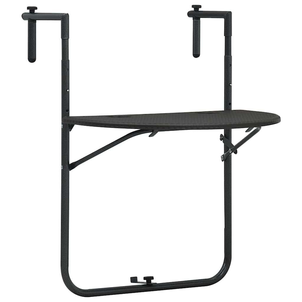 Hængende altanbord 60 x 64 x 83,5 cm plastik rattanlook brun - number 1.