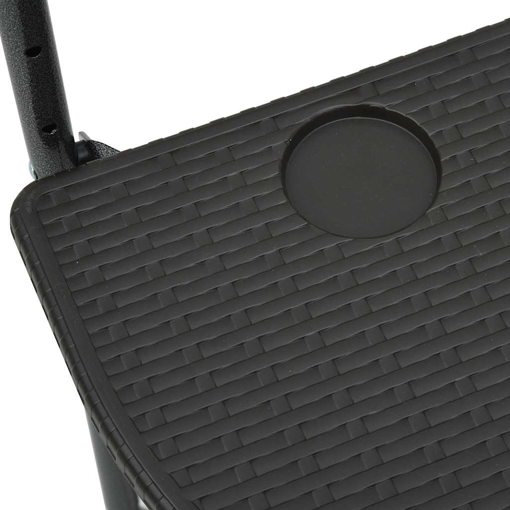 Hængende altanbord 60 x 64 x 83,5 cm plastik rattanlook brun - number 8.