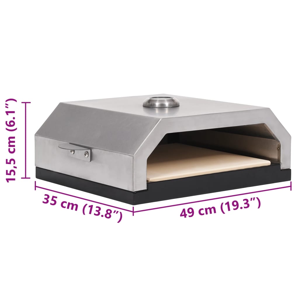 Pizzaovn med keramisk sten til gas- eller kulgrill - number 12.