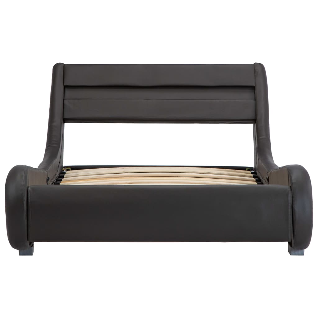 Rama łóżka z przegubami 100x200 cm skóra syntetyczna szara - number 4.