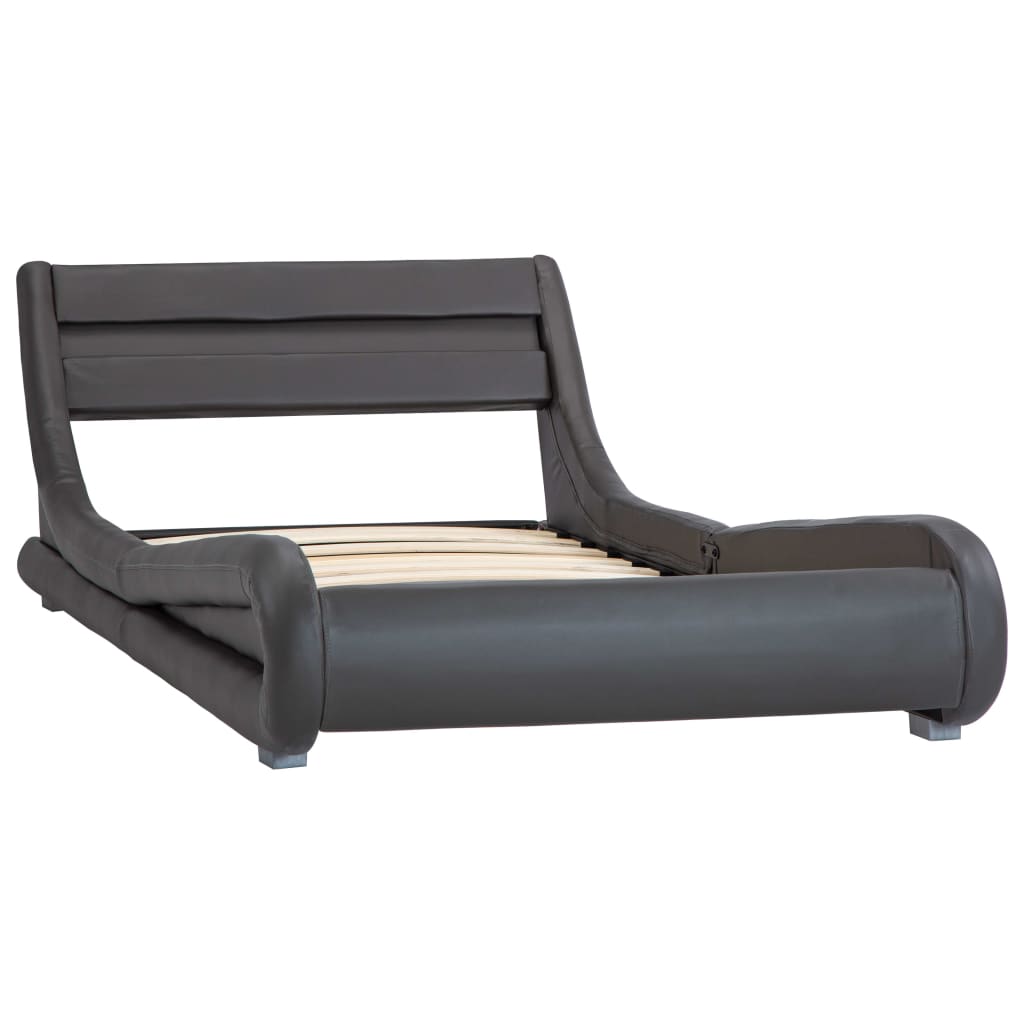 Rama łóżka z przegubami 100x200 cm skóra syntetyczna szara - number 3.