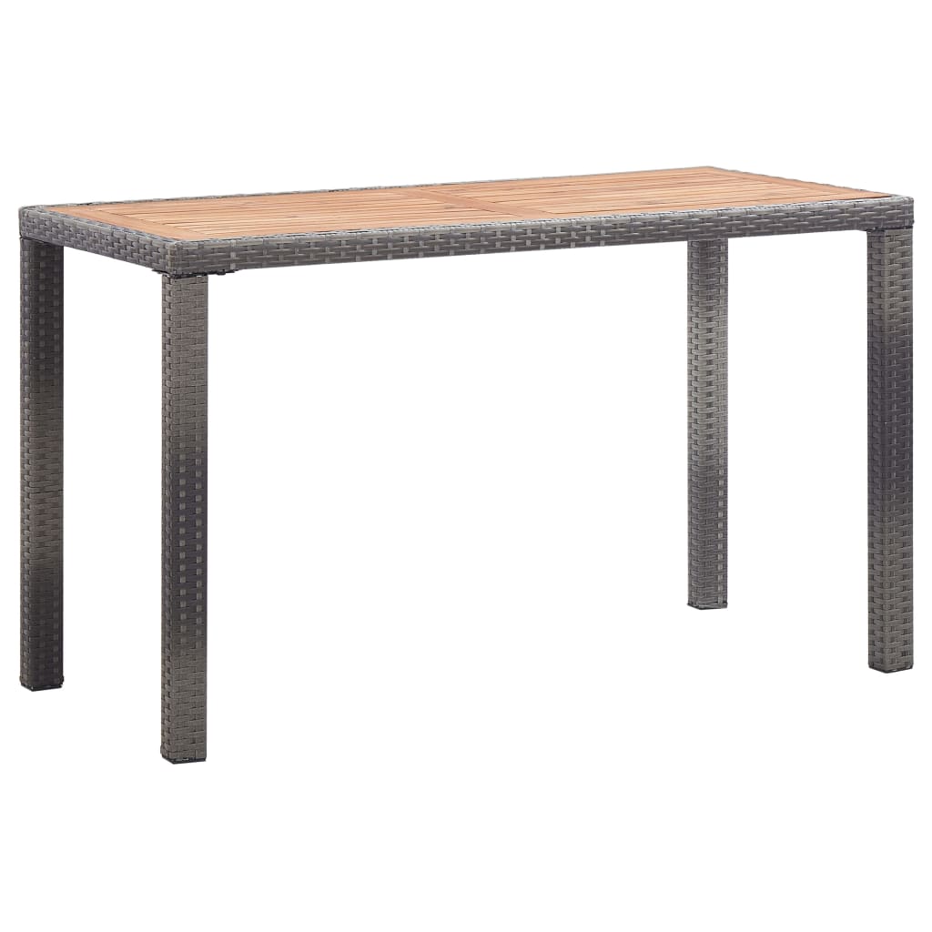 Havebord 123x60x74 cm massivt akacietræ antracitgrå og brun - number 1.