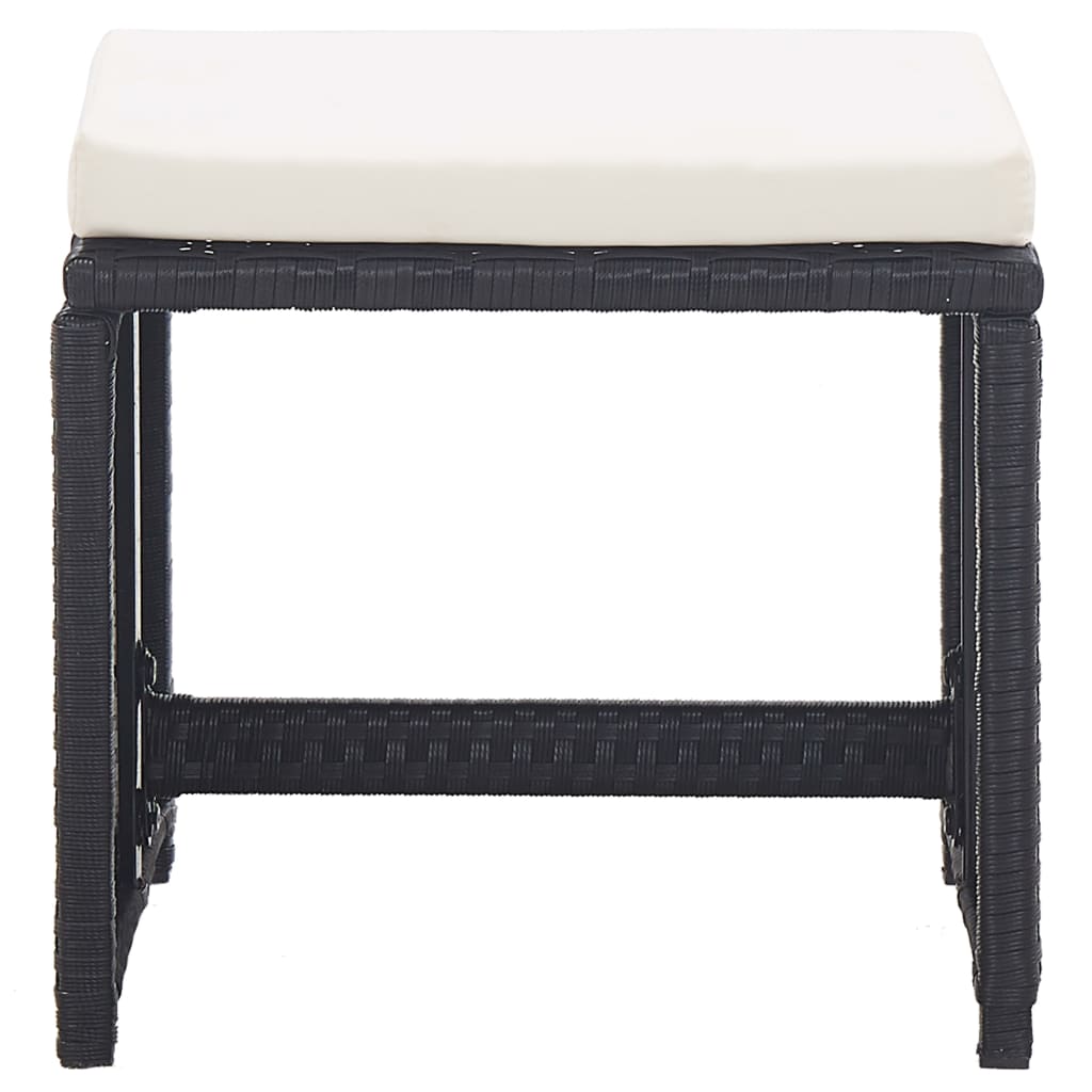 Udendørs spisebordssæt 15 dele med hynder polyrattan sort - number 6.