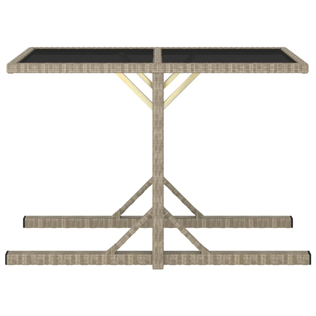 Havebord 110x53x72 cm glas og polyrattan - beige, 1 - number 2.