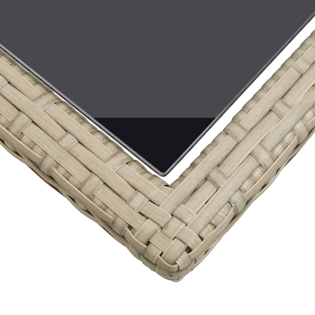 Havebord 110x53x72 cm glas og polyrattan - beige, 1 - number 4.