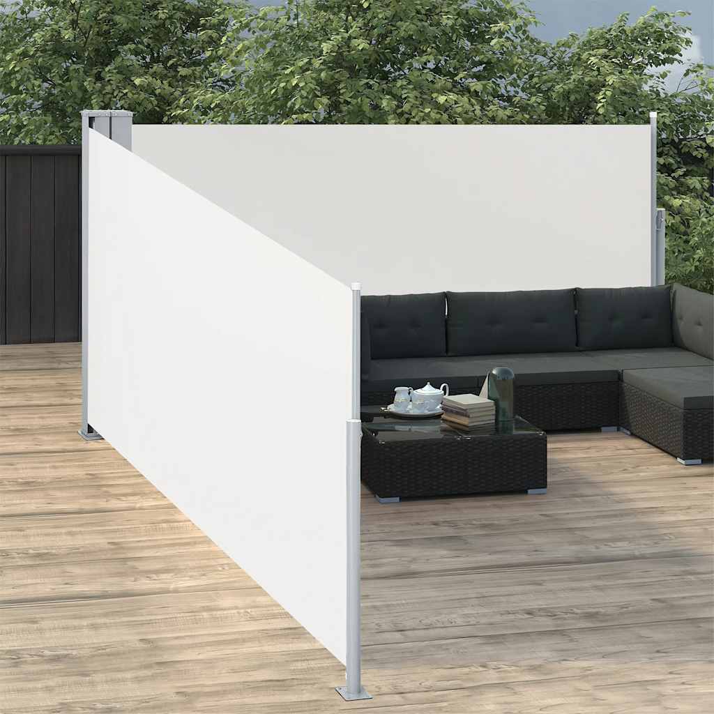 Toldo lateral enrollable color crema - azul, 140 x 1000 cm, 1 - number 1.