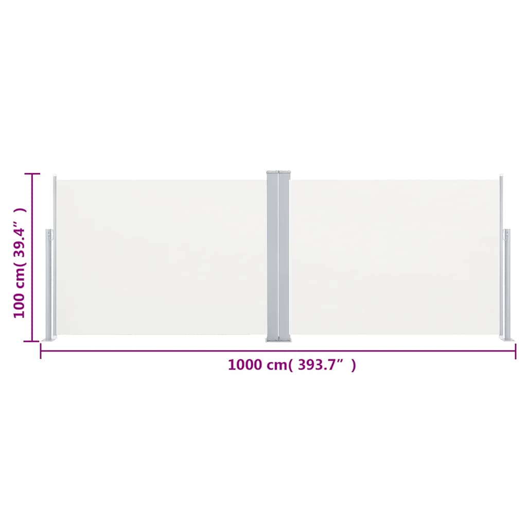 Toldo lateral enrollable color crema - azul, 140 x 1000 cm, 1 - number 12.