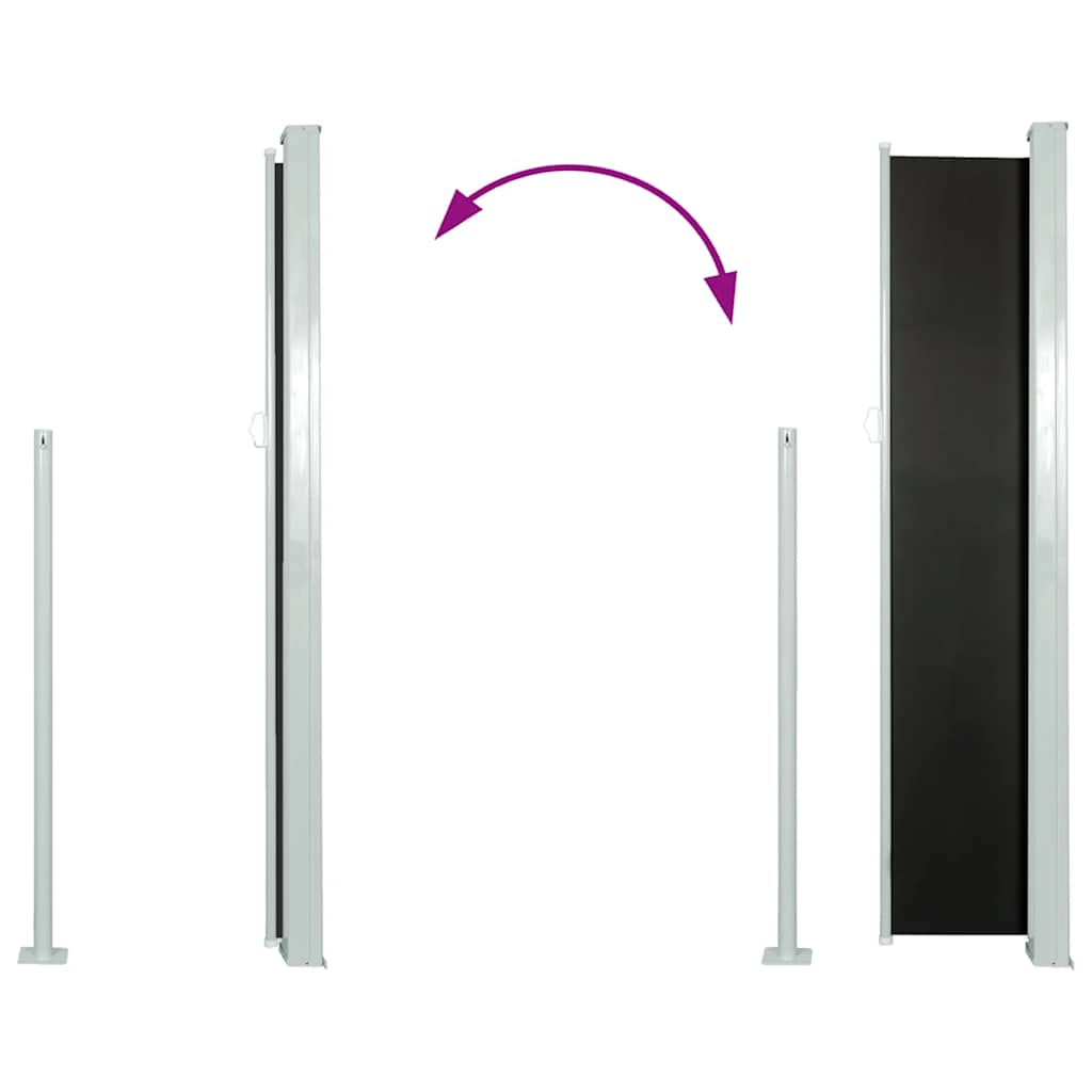 Sammenrullelig sidemarkise til terrassen 100 x 500 cm sort - number 7.