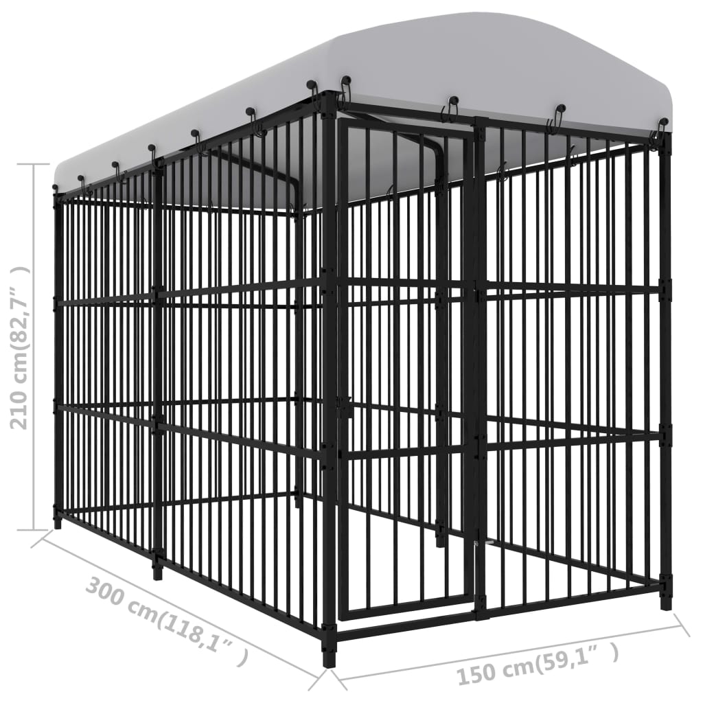 Cage pour chien d'extérieur avec toit - 300 x 150 x 210 cm, 1, oui - number 5.