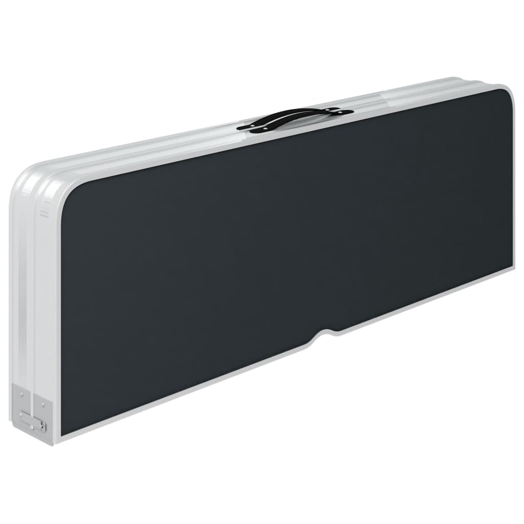 Foldbart campingbord med 2 bænke aluminium grå - number 4.