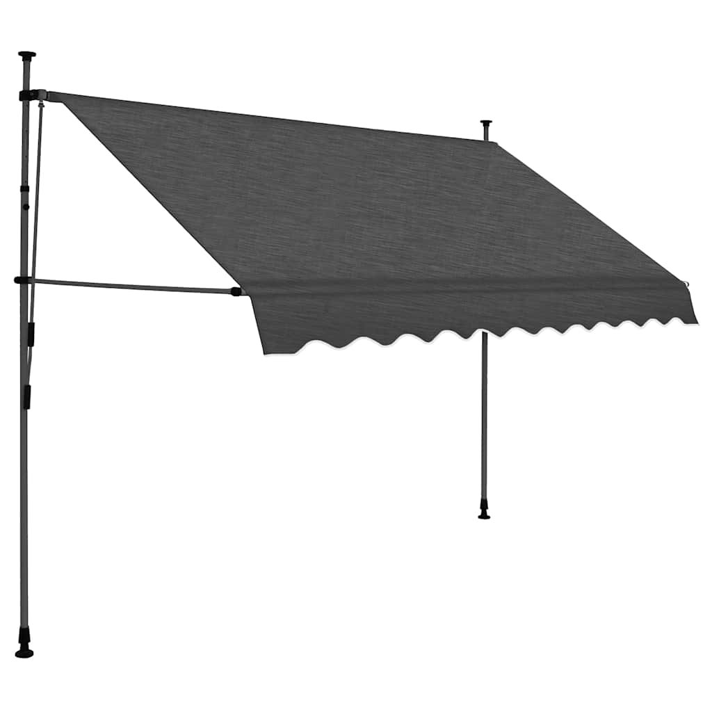 Tenda s led svjetlima, ručni pogon - antracit siva, 1.250 cm - number 2.