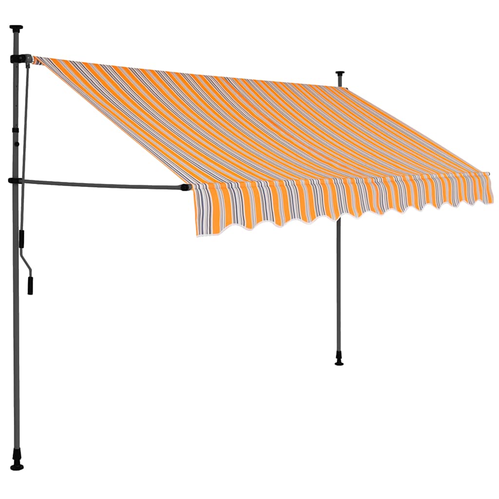 Awning with led light manual operation yellow and - anthracite grey, 1, 100 cm - number 2.