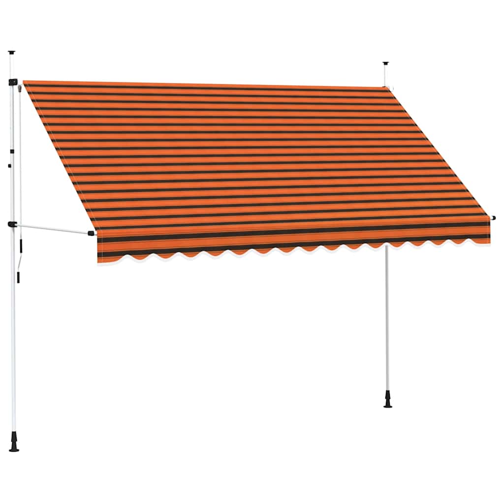 Manual folding awning - orange and brown, 350 cm, 1 - number 1.