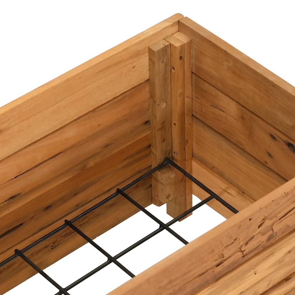 Raised bed recycled teak wood and steel - 100 x 40 x 38 cm, 1 - number 5.