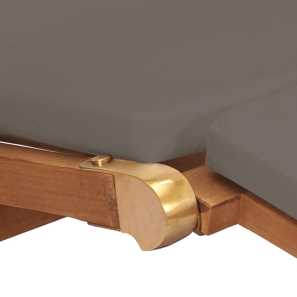 Liggestol med hynde massivt teaktræ - mørkegrå, 1, ja - number 7.