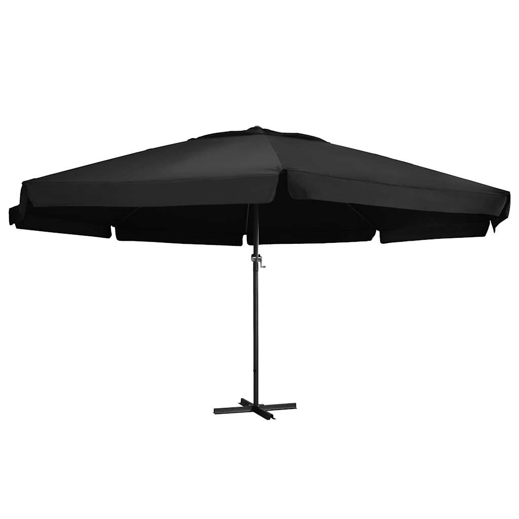 Udendørs parasol med aluminiumsstang 600 cm sort - number 1.