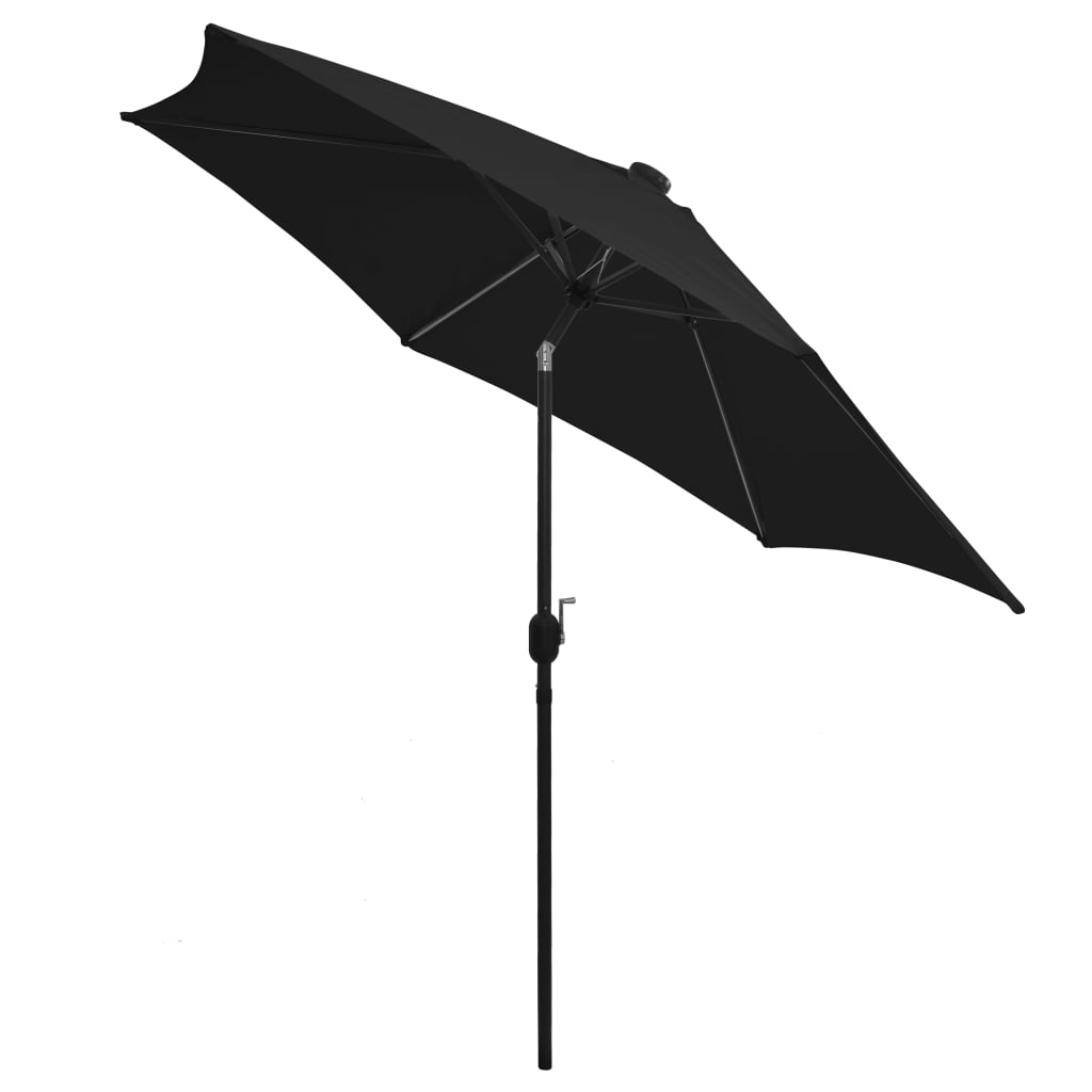 Parasol med led-lys og aluminiumsstang 300 cm - sort, 1 - number 4.