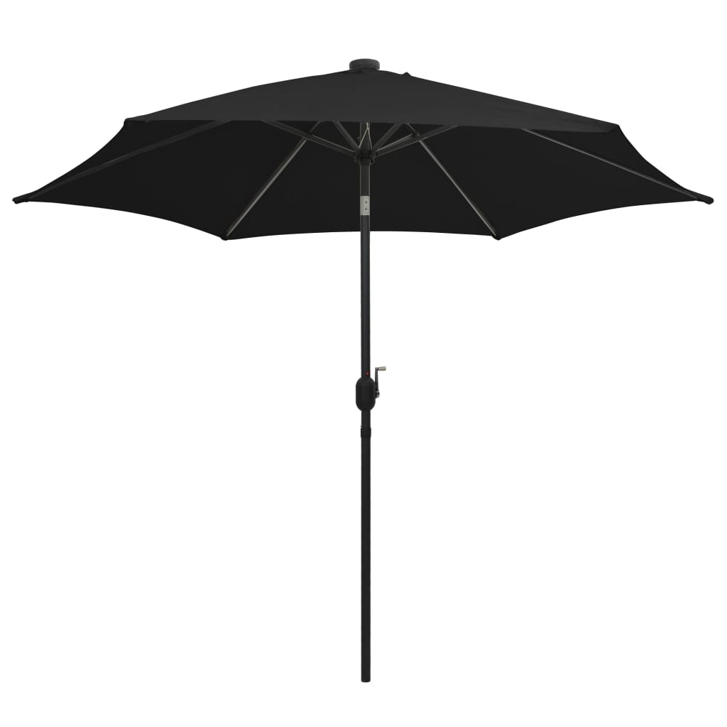 Parasol med led-lys og aluminiumsstang 300 cm - sort, 1 - number 3.