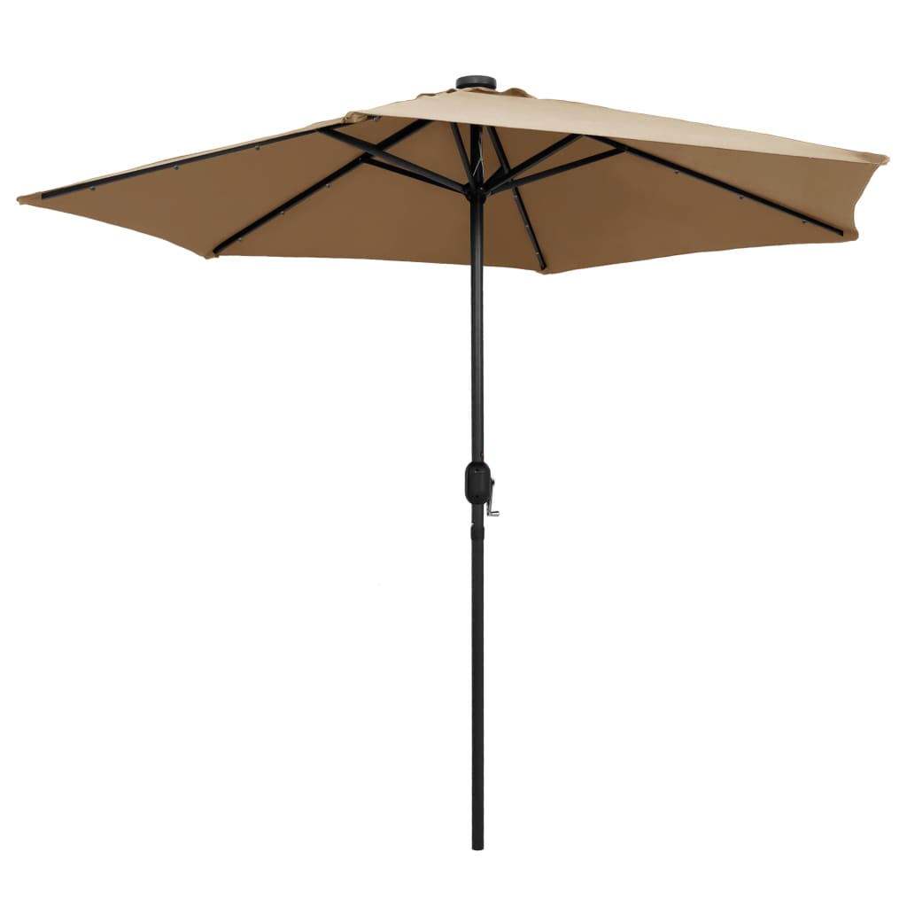 Parasol med led-lys og aluminiumsstang 270 cm gråbrun - number 3.