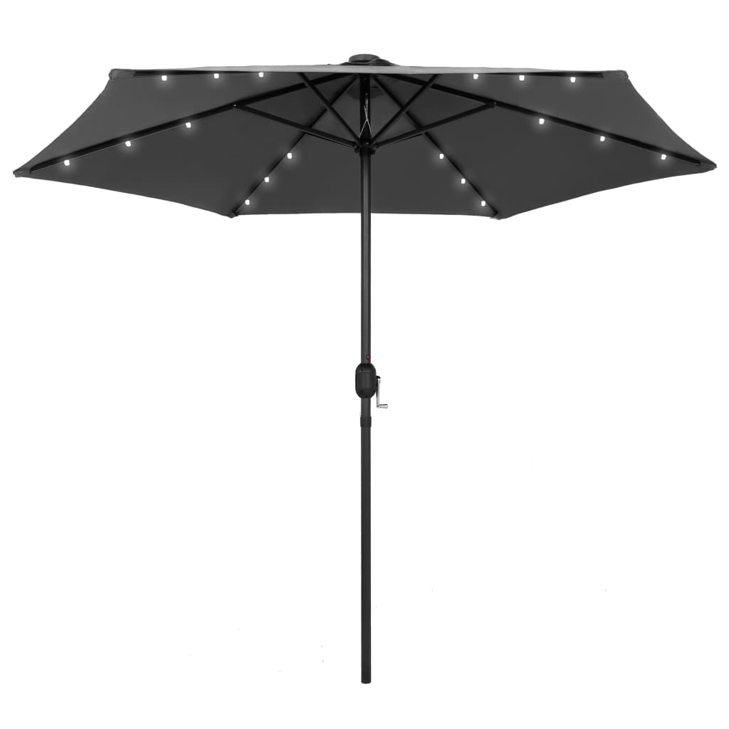 Parasol with led light and aluminum pole 270 cm anthracite grey - number 1.