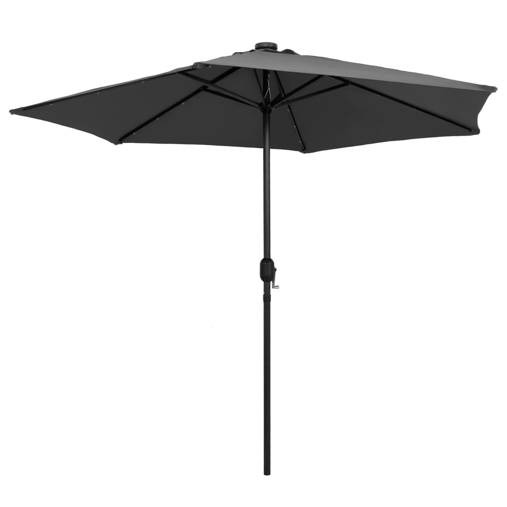 Parasol with led light and aluminum pole 270 cm anthracite grey - number 3.