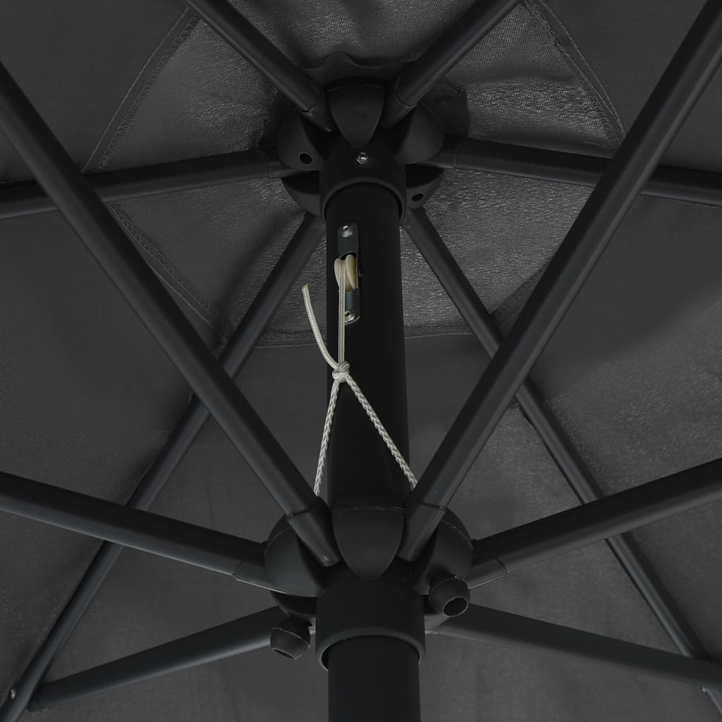 Parasol with led light and aluminum pole 270 cm anthracite grey - number 5.