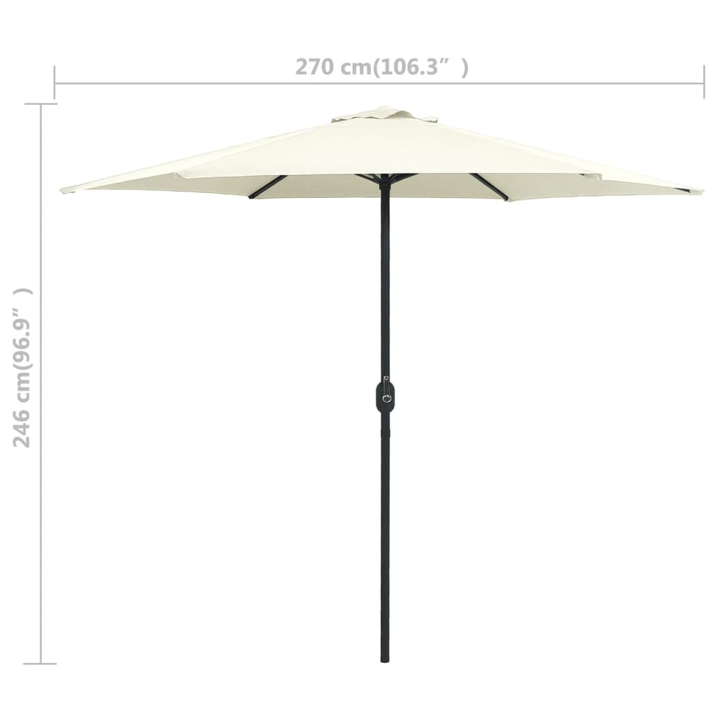 Parasol with aluminum pole 270x246 cm sand white - sand brown, 1 - number 6.