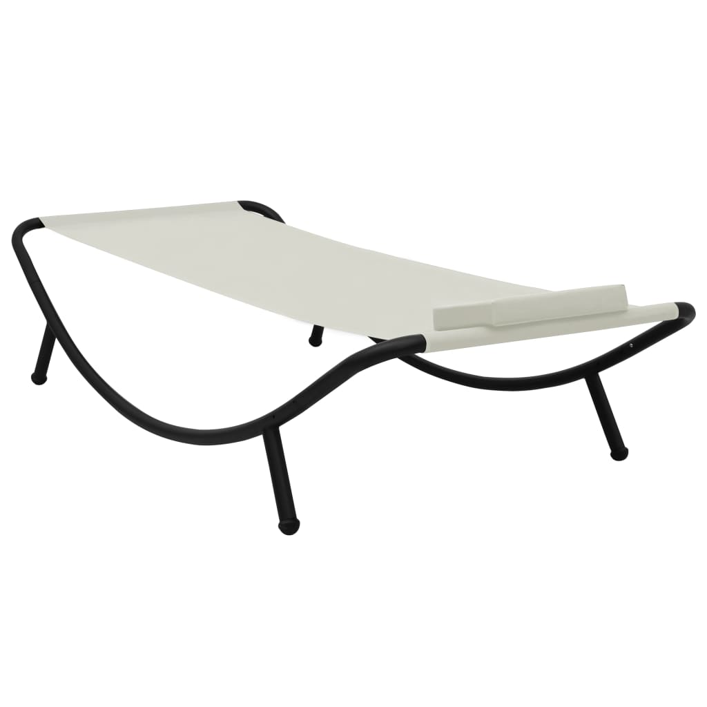 Liggestol 200x90 cm stål cremefarvet - number 2.
