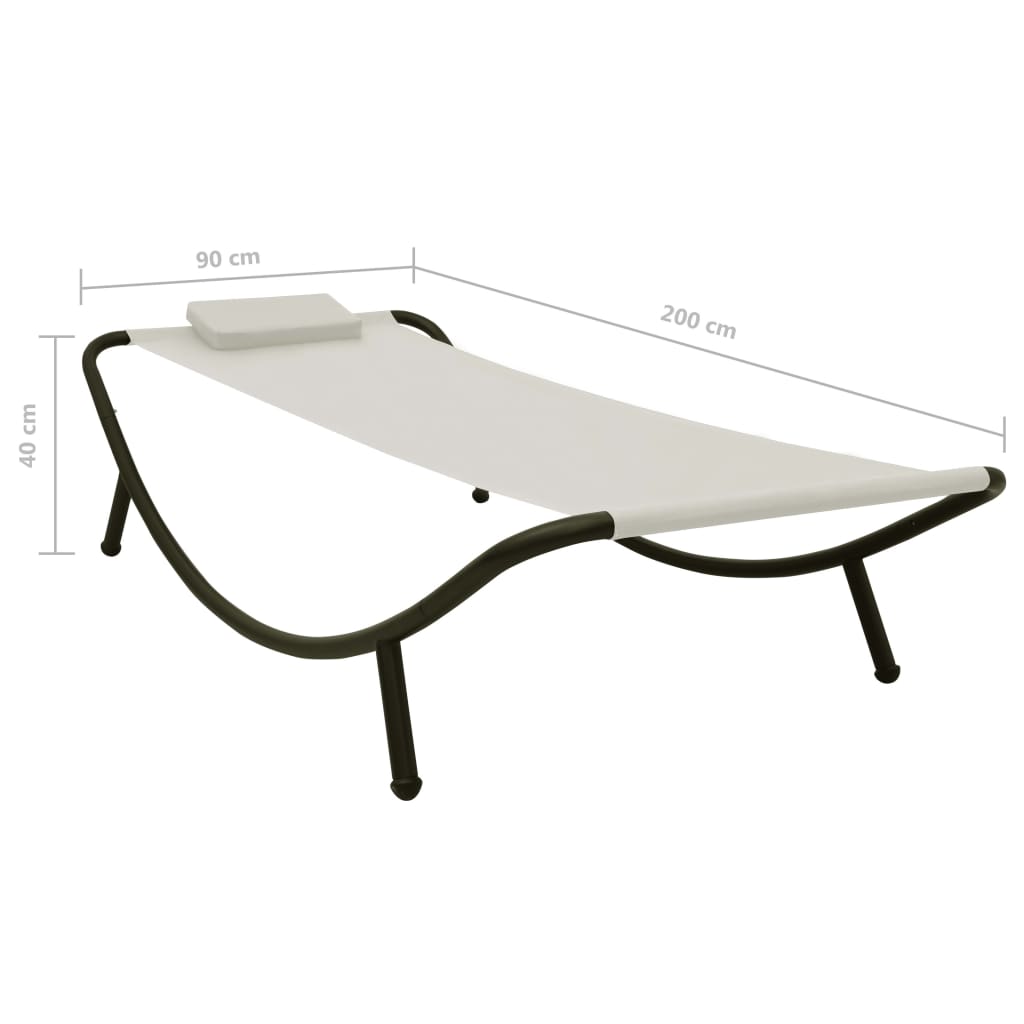 Liggestol 200x90 cm stål cremefarvet - number 7.