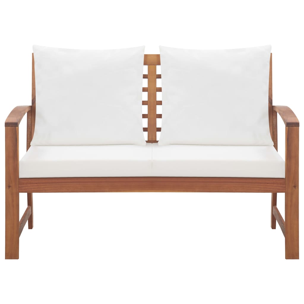 Zestaw wypoczynkowy ogrodowy 4 części z poduszkami lite drewno akacjowe - number 8.