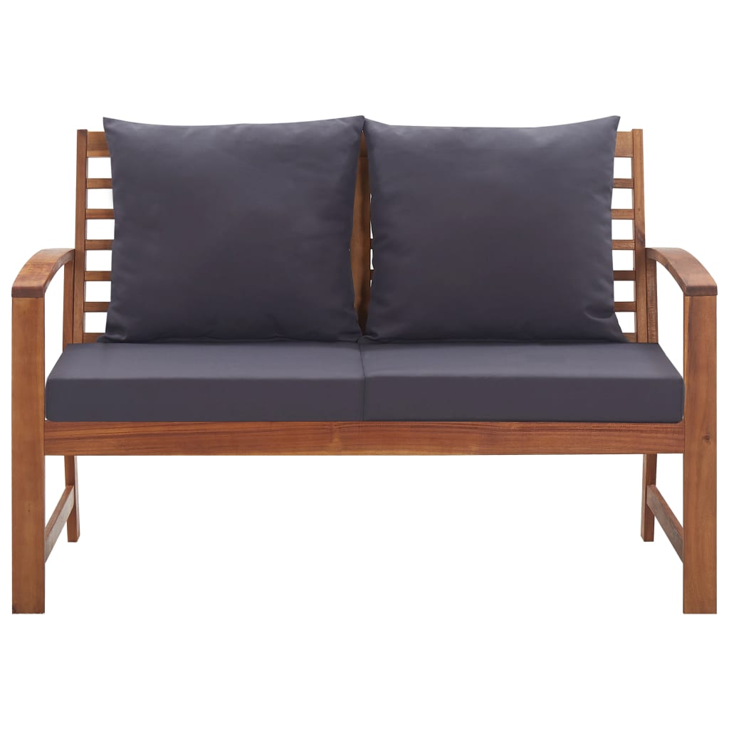 Vrtna garnitura 4 dijela s jastucima od punog bagremovog drva - number 7.