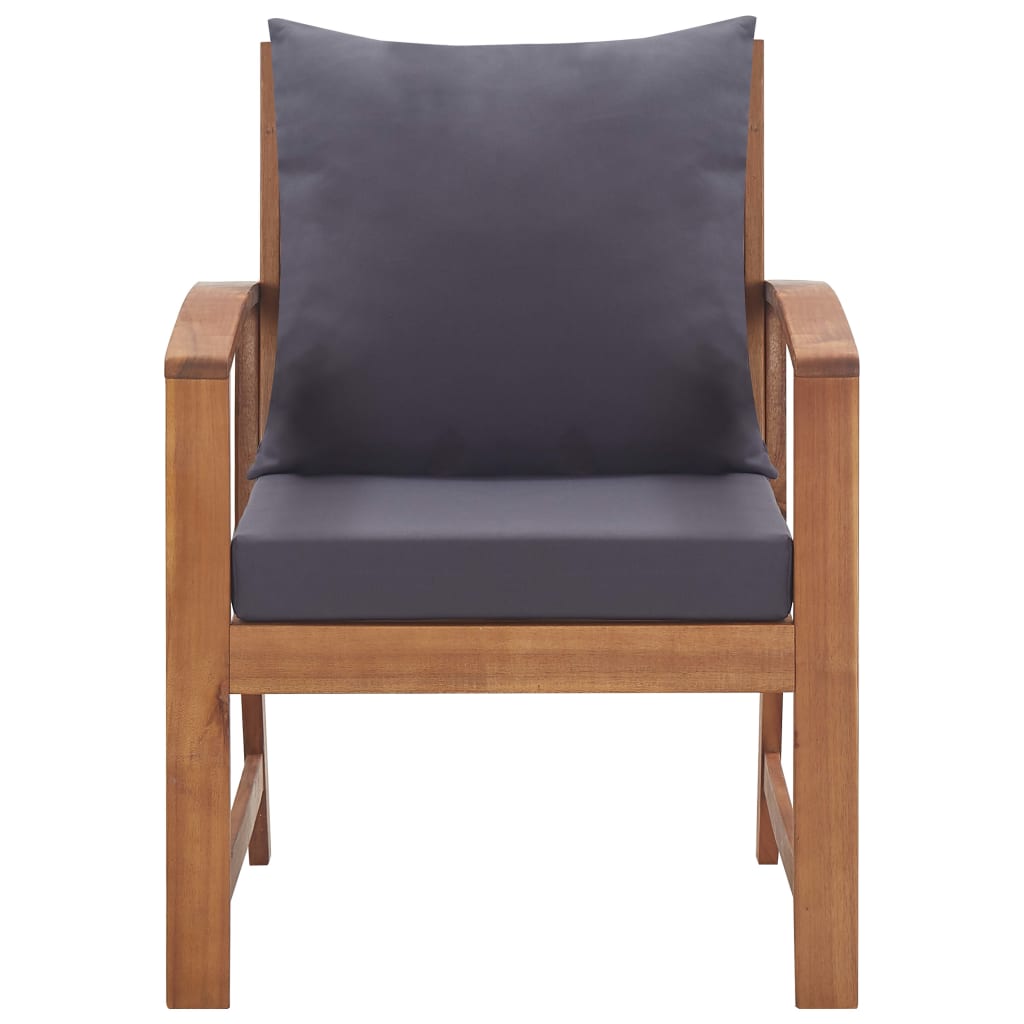 Vrtna garnitura 4 dijela s jastucima od punog bagremovog drva - number 10.