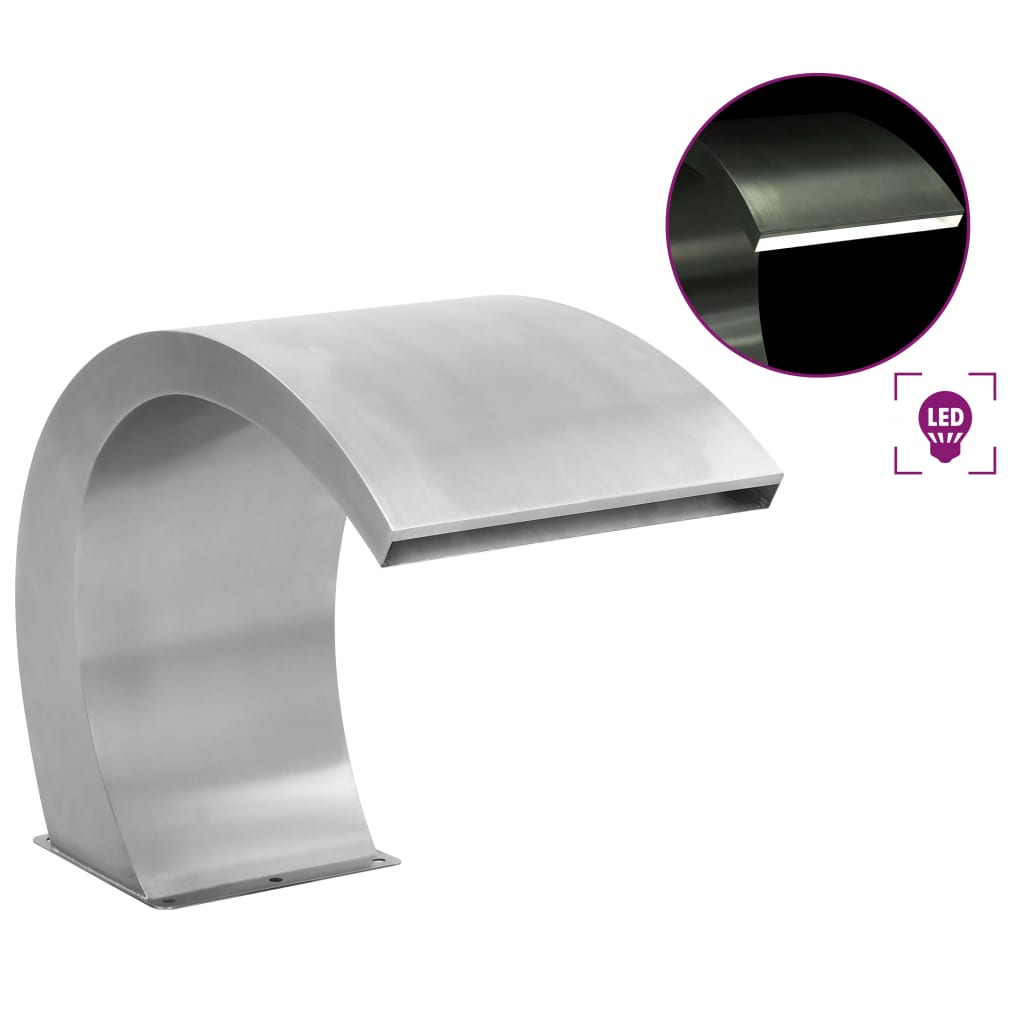 Poolfontæne med led'er 30x60x45 cm rustfrit stål - number 1.