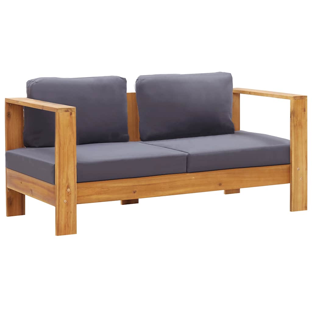 Sofa ogrodowa z poduszkami 140 cm lite drewno akacjowe szare - number 1.