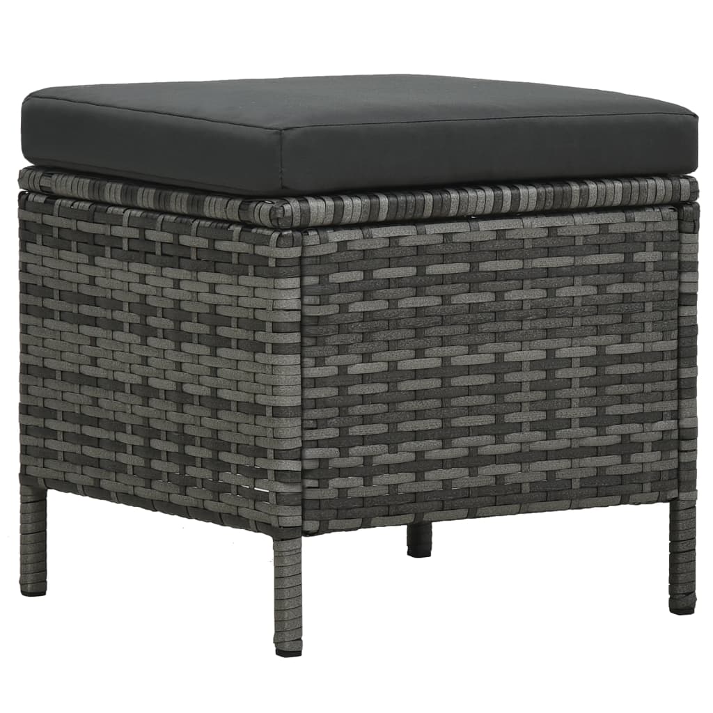 Hagesalongsett 4 deler med puter polyrattangrå - number 6.