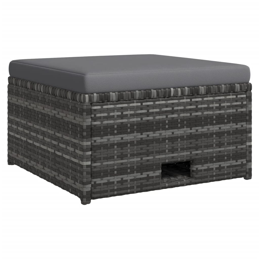 Haveloungesæt 4 dele med hynder polyrattan grå - number 7.