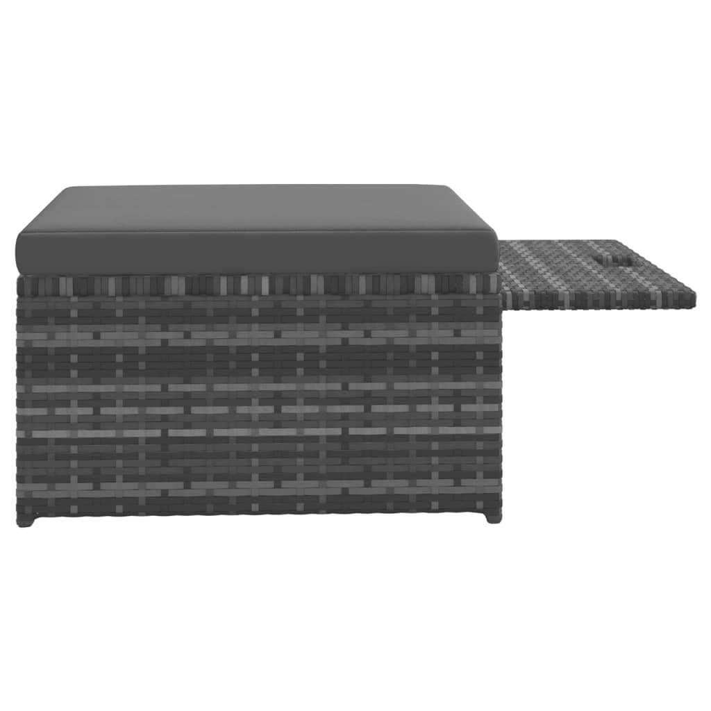 Haveloungesæt 4 dele med hynder polyrattan grå - number 9.