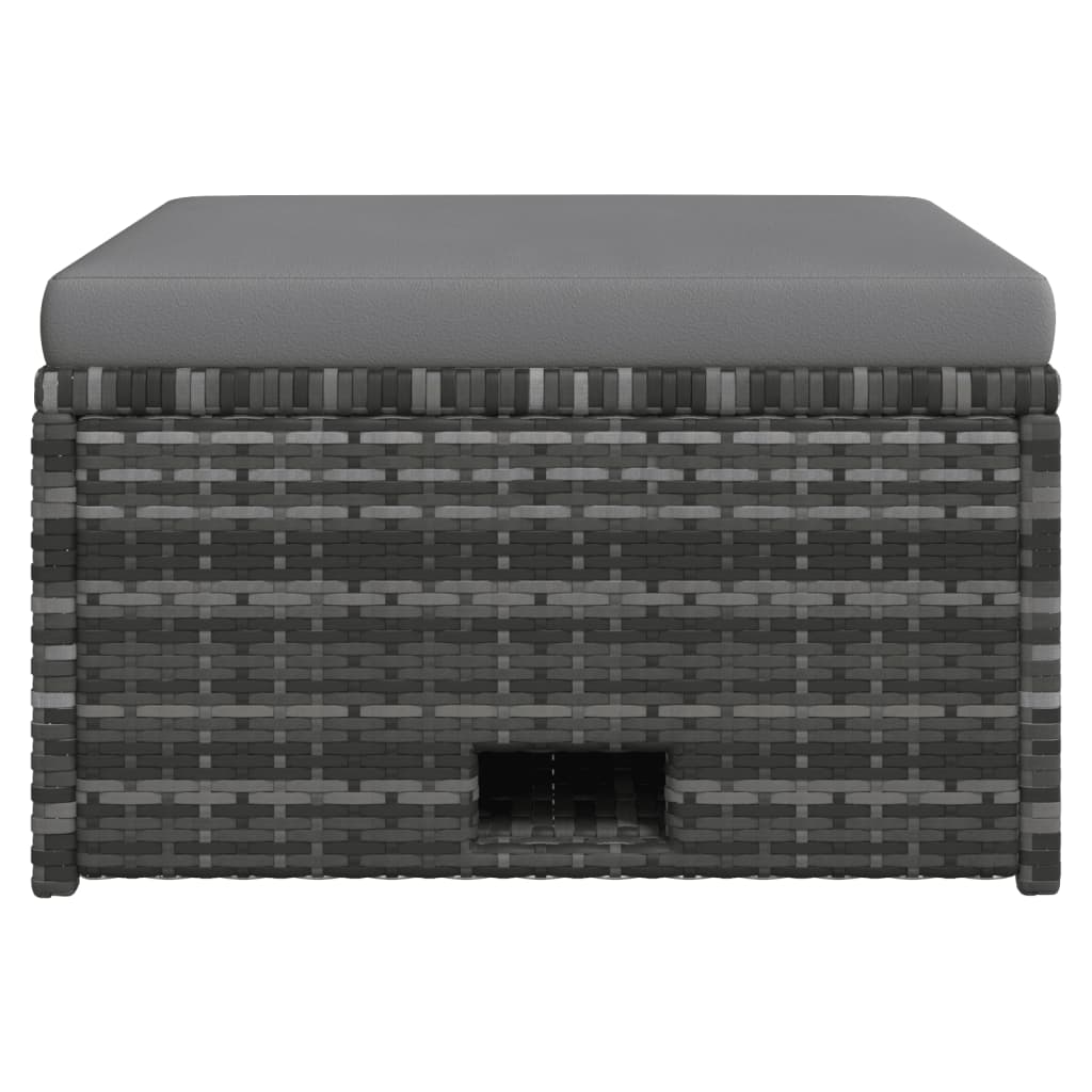 Haveloungesæt 4 dele med hynder polyrattan grå - number 8.