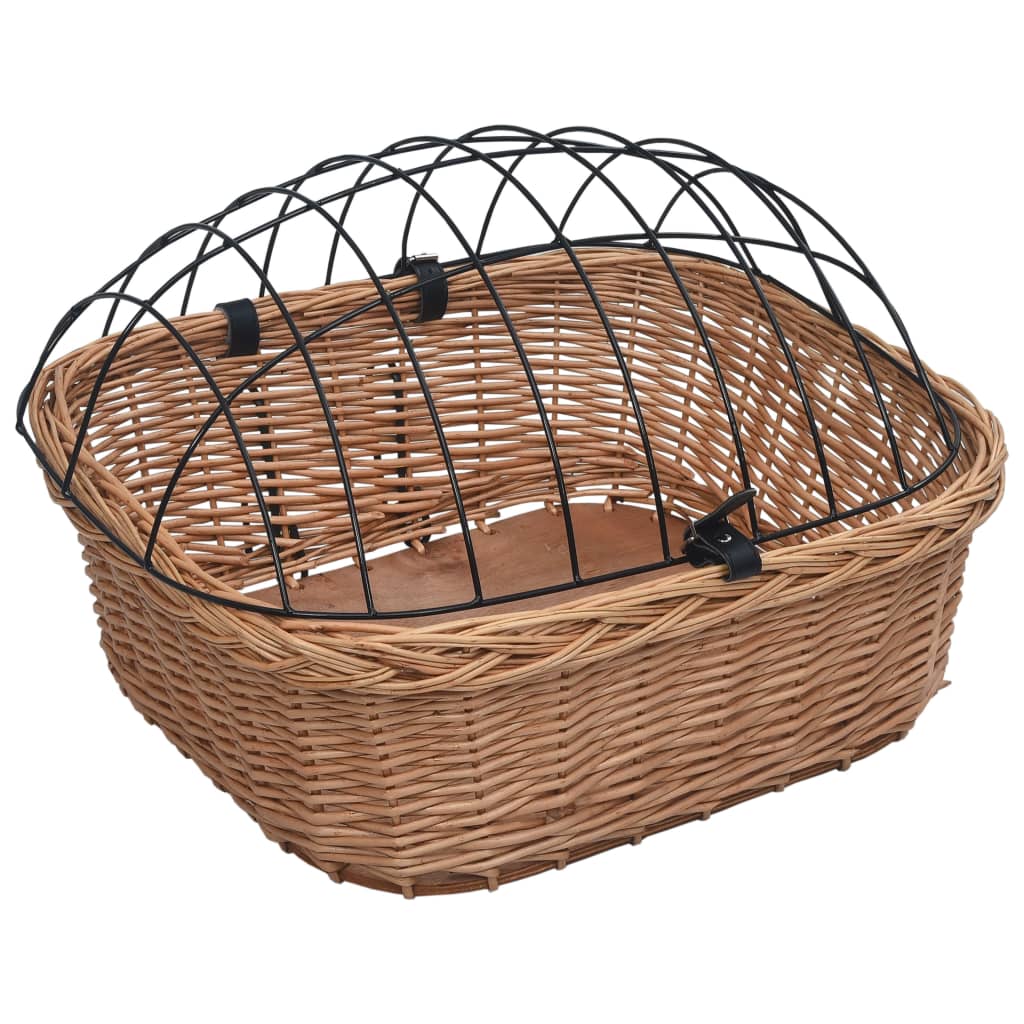 Cykelkurv med låg til styr 50x45x35 cm naturlig pil - number 3.
