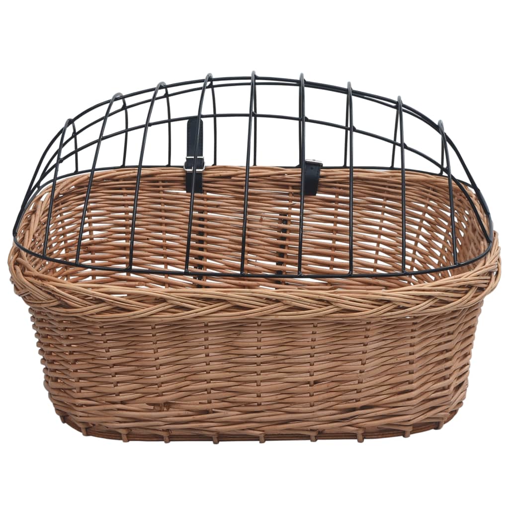 Cykelkurv med låg til styr 50x45x35 cm naturlig pil - number 5.