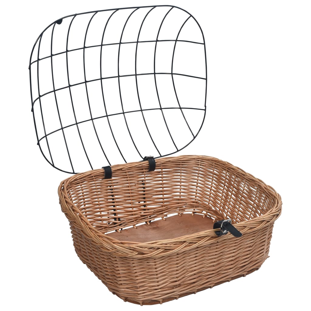 Cykelkurv med låg til styr 50x45x35 cm naturlig pil - number 4.