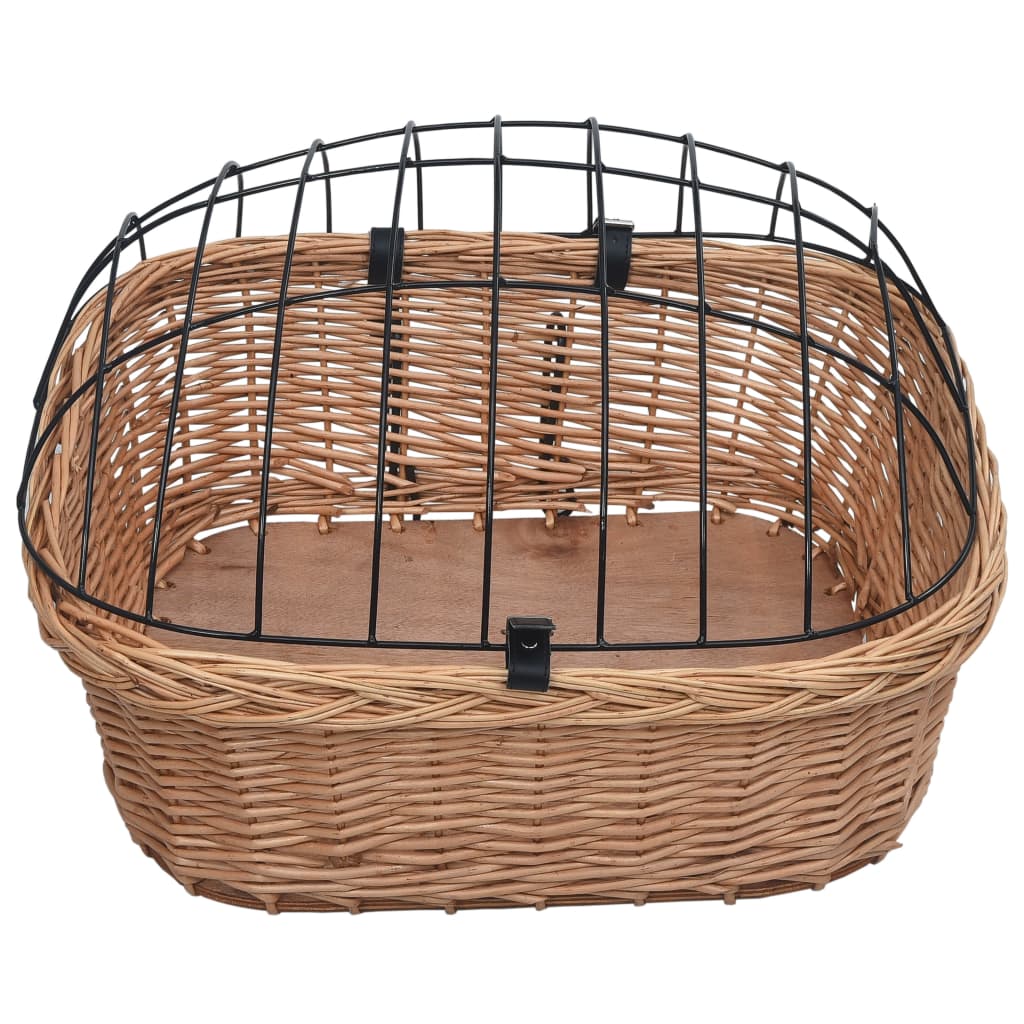 Cykelkurv med låg til styr 50x45x35 cm naturlig pil - number 7.