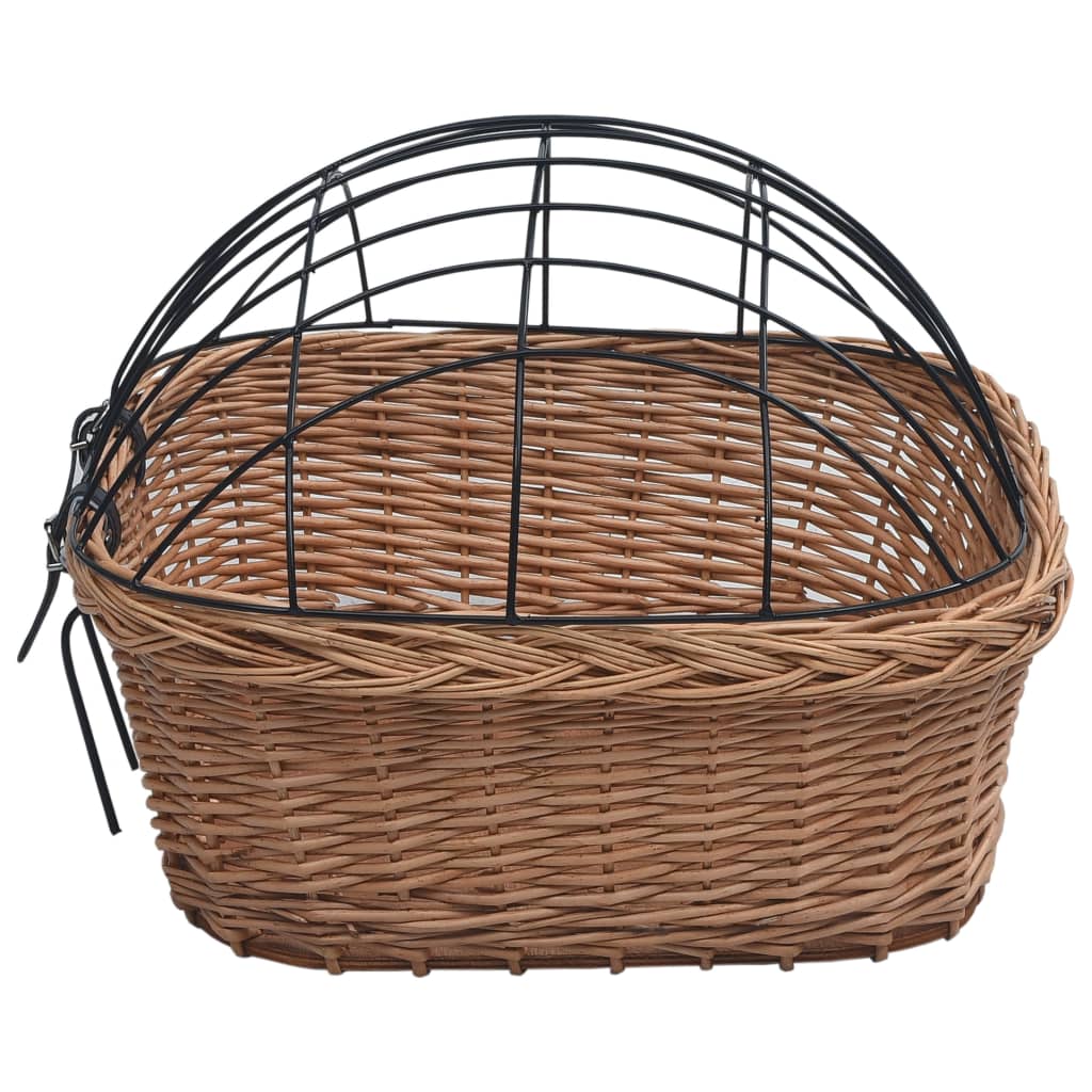 Cykelkurv med låg til styr 50x45x35 cm naturlig pil - number 6.