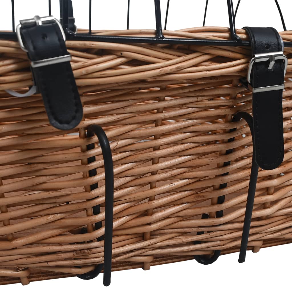 Cykelkurv med låg til styr 50x45x35 cm naturlig pil - number 9.