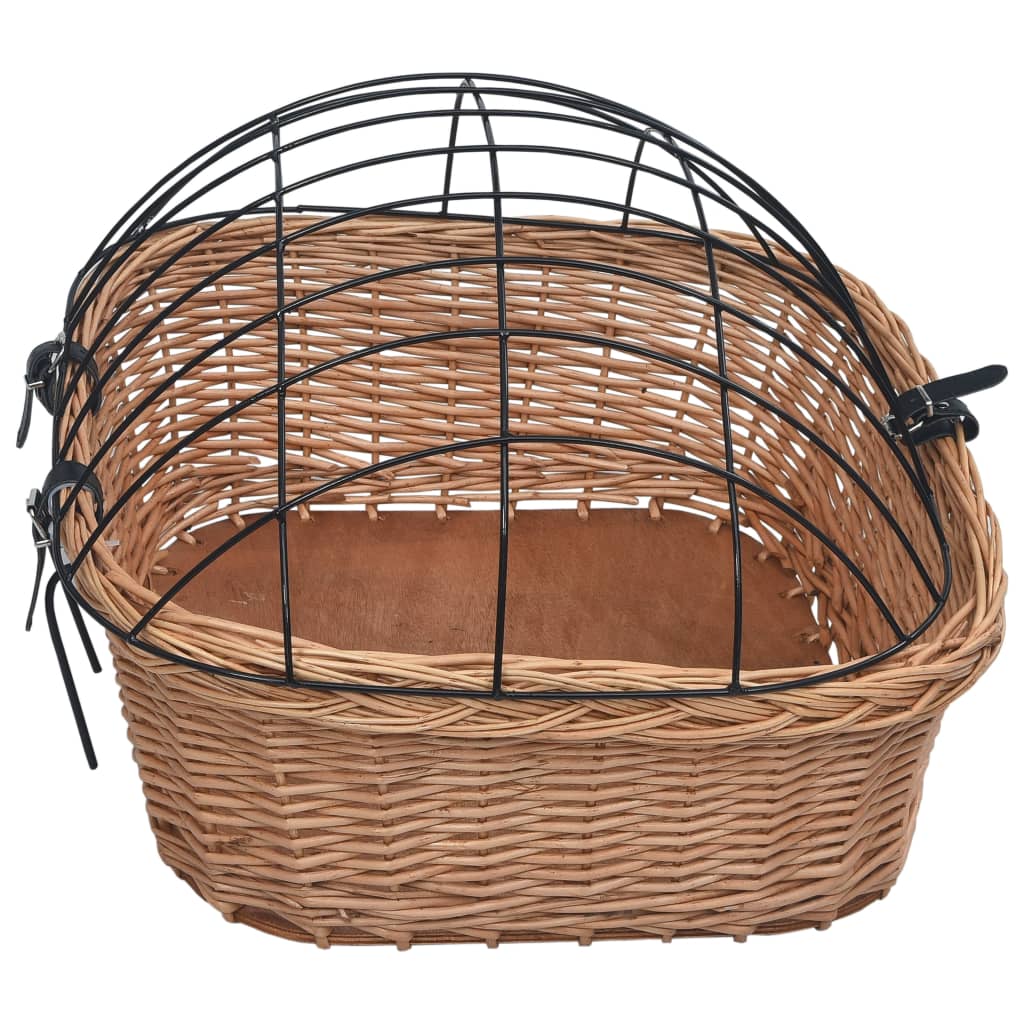 Cykelkurv med låg til styr 50x45x35 cm naturlig pil - number 8.