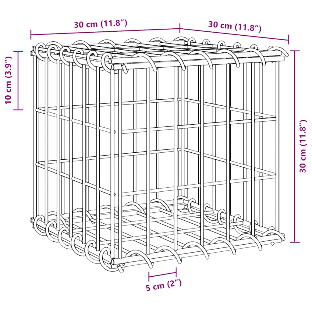 Gabionski povišeni krevet u obliku kocke od čelika - 30 x 30 x 30 cm, 1 - number 6.