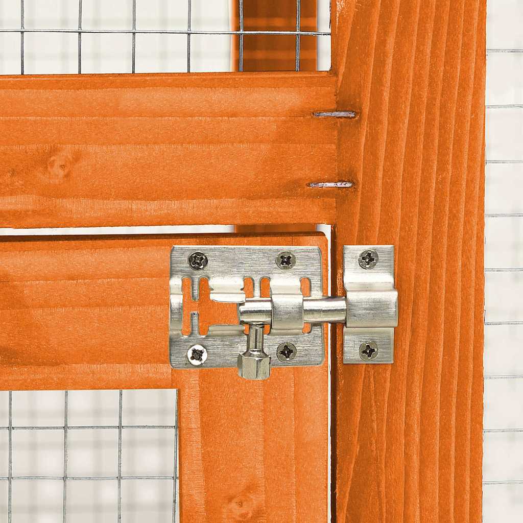 Cage à lapin 140x63x120 cm pin massif - marron - number 6.