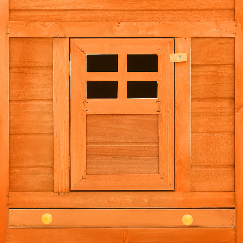 Cage à lapin d'extérieur avec enclos en pin massif - marron - number 7.