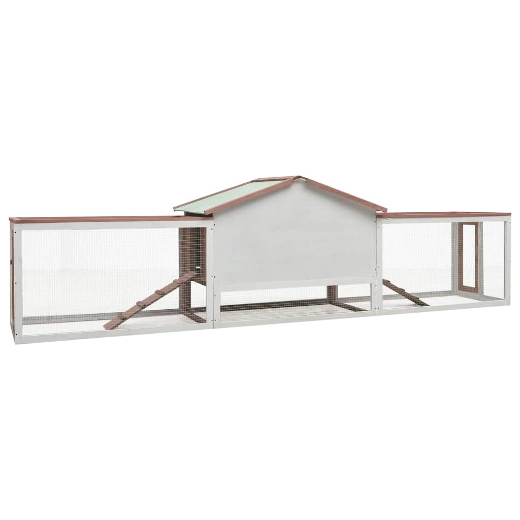 Cage à lapin 310x70x87 cm pin massif et épicéa couleur moka - moka - number 4.